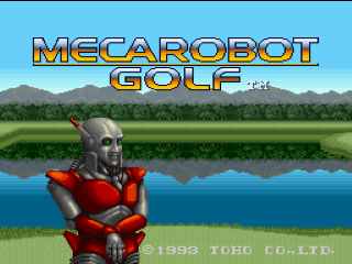 Mecarobot Golf title screen for Super Nintendo